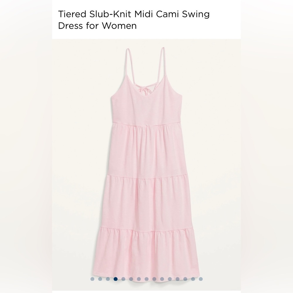 Tiered pink midi swing dress for women